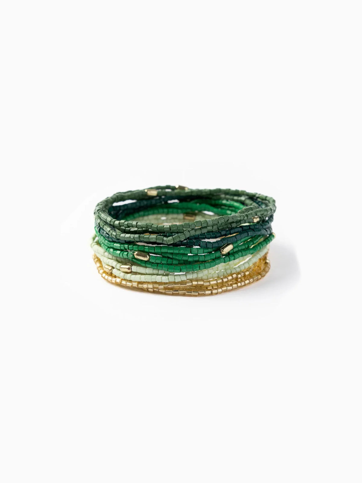 Ink & Alloy Chelsea 18-Strand Luxe Beaded Bracelet Set Green