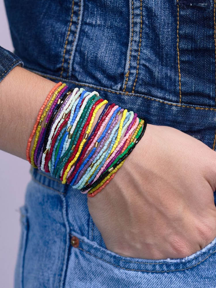 Ink & Alloy Chelsea 18-Strand Luxe Beaded Bracelet Set Multicolor