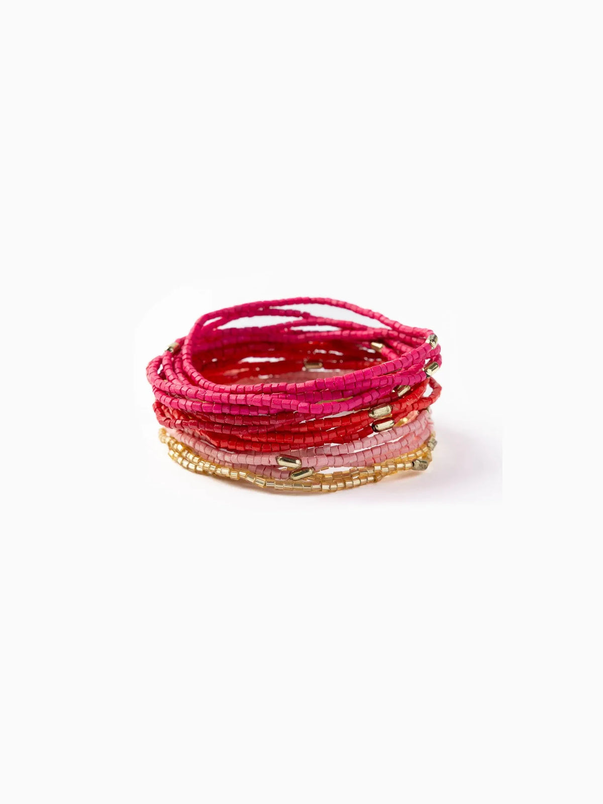 Ink & Alloy Chelsea 18-Strand Luxe Beaded Bracelet Set Pink