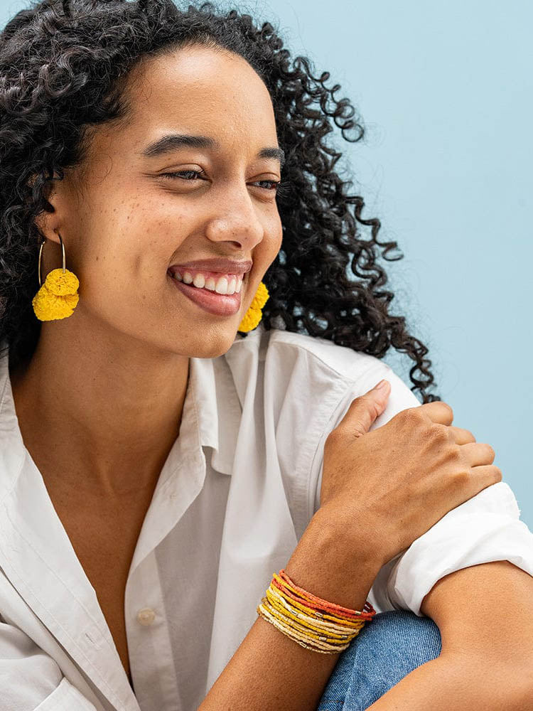 Ink & Alloy Chelsea 18-Strand Luxe Beaded Bracelet Set Yellow