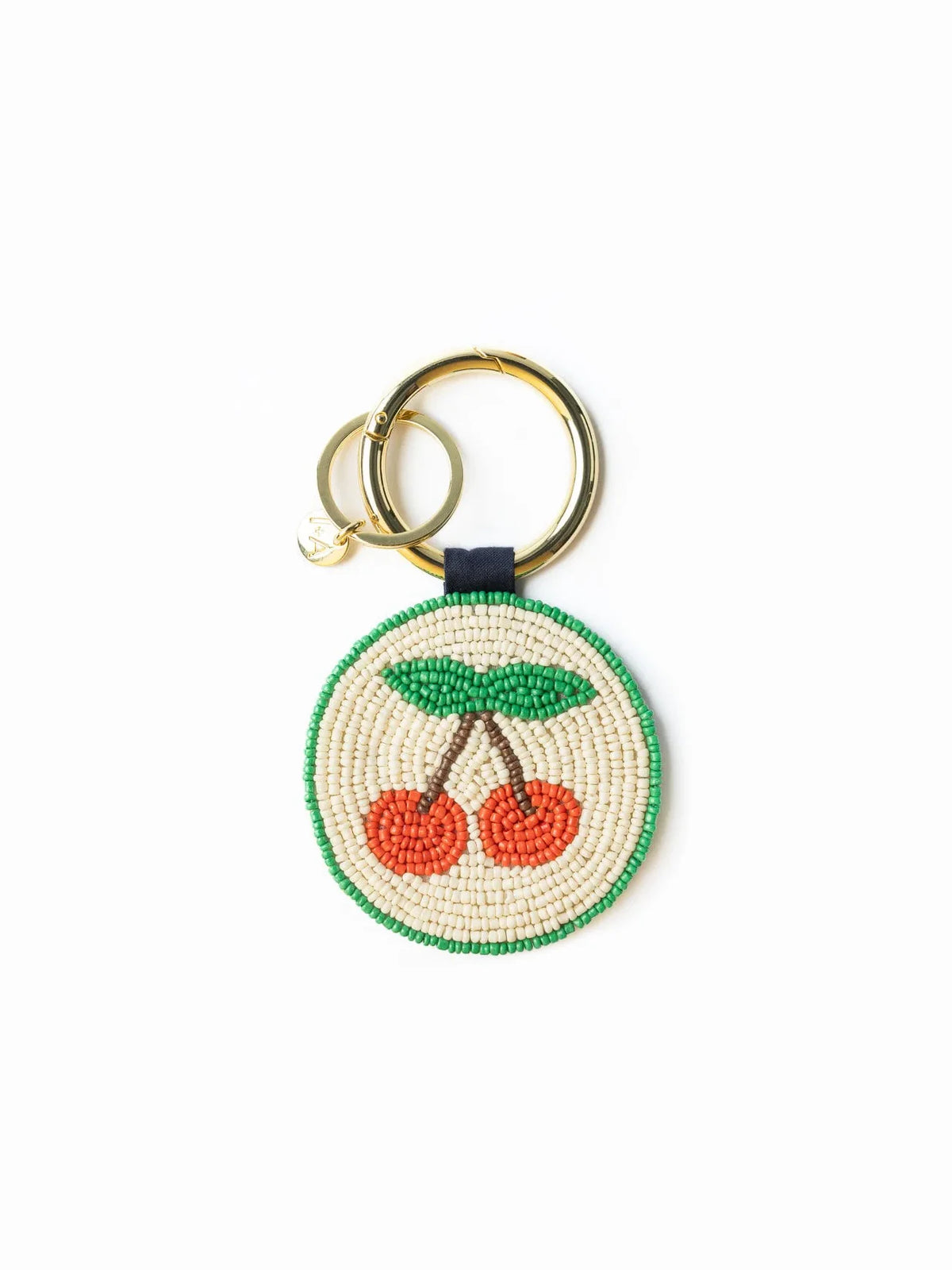 Ink & Alloy Kelsey Cherries Seed Bead Bag Charm Key Chain Red