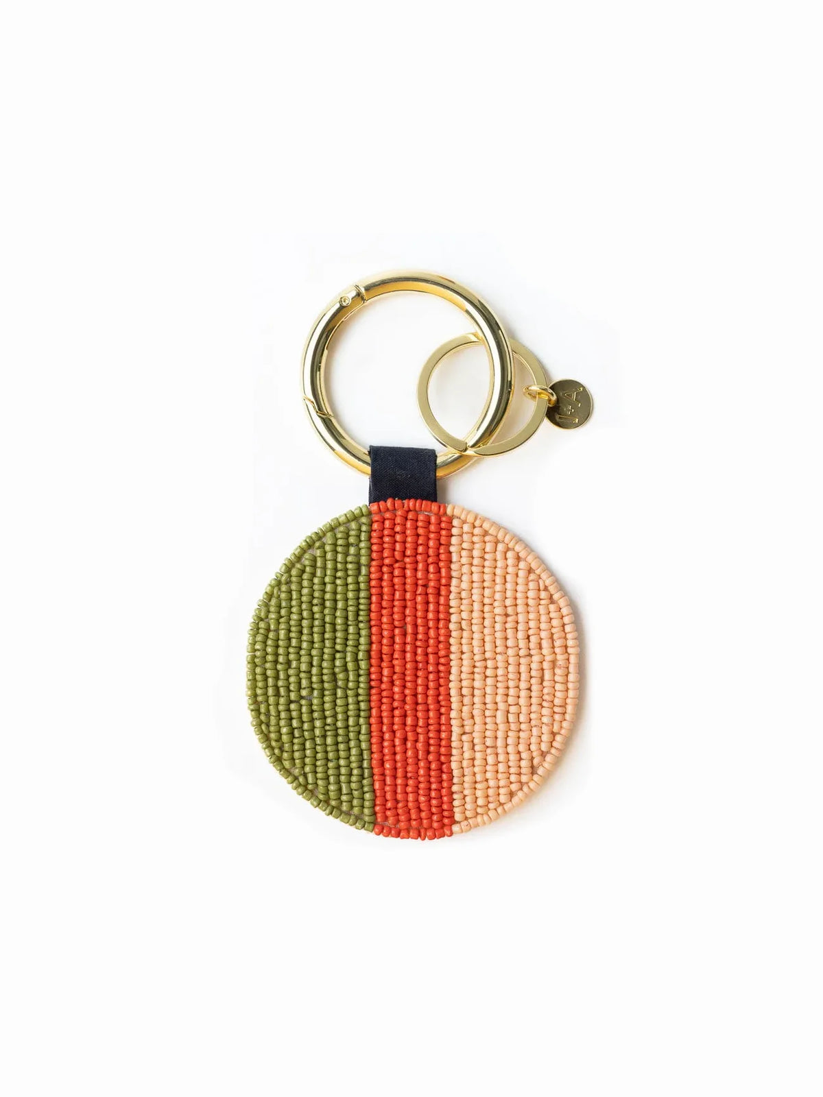Ink & Alloy Kelsey Olives Seed Bead Bag Charm Key Chain Blush