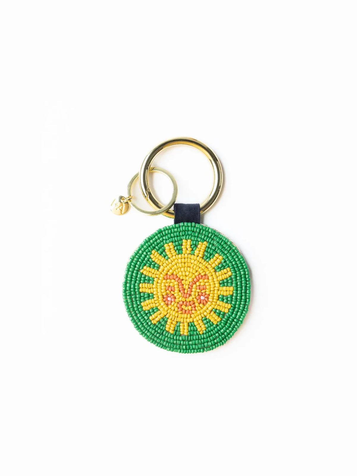 Ink & Alloy Kelsey Soleil Sun Seed Bead Bag Charm Key Chain Yellow Green