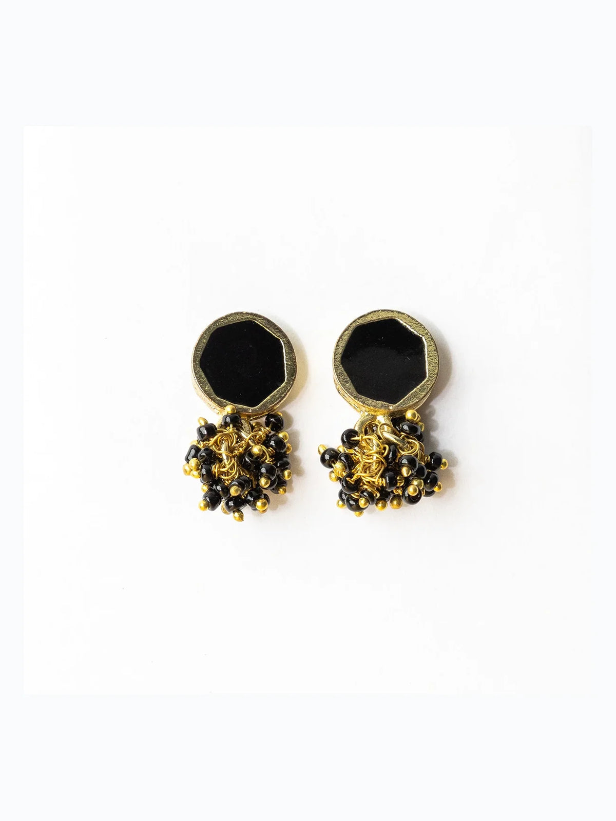 Ink & Alloy Kimberly Enamel Earrings Black