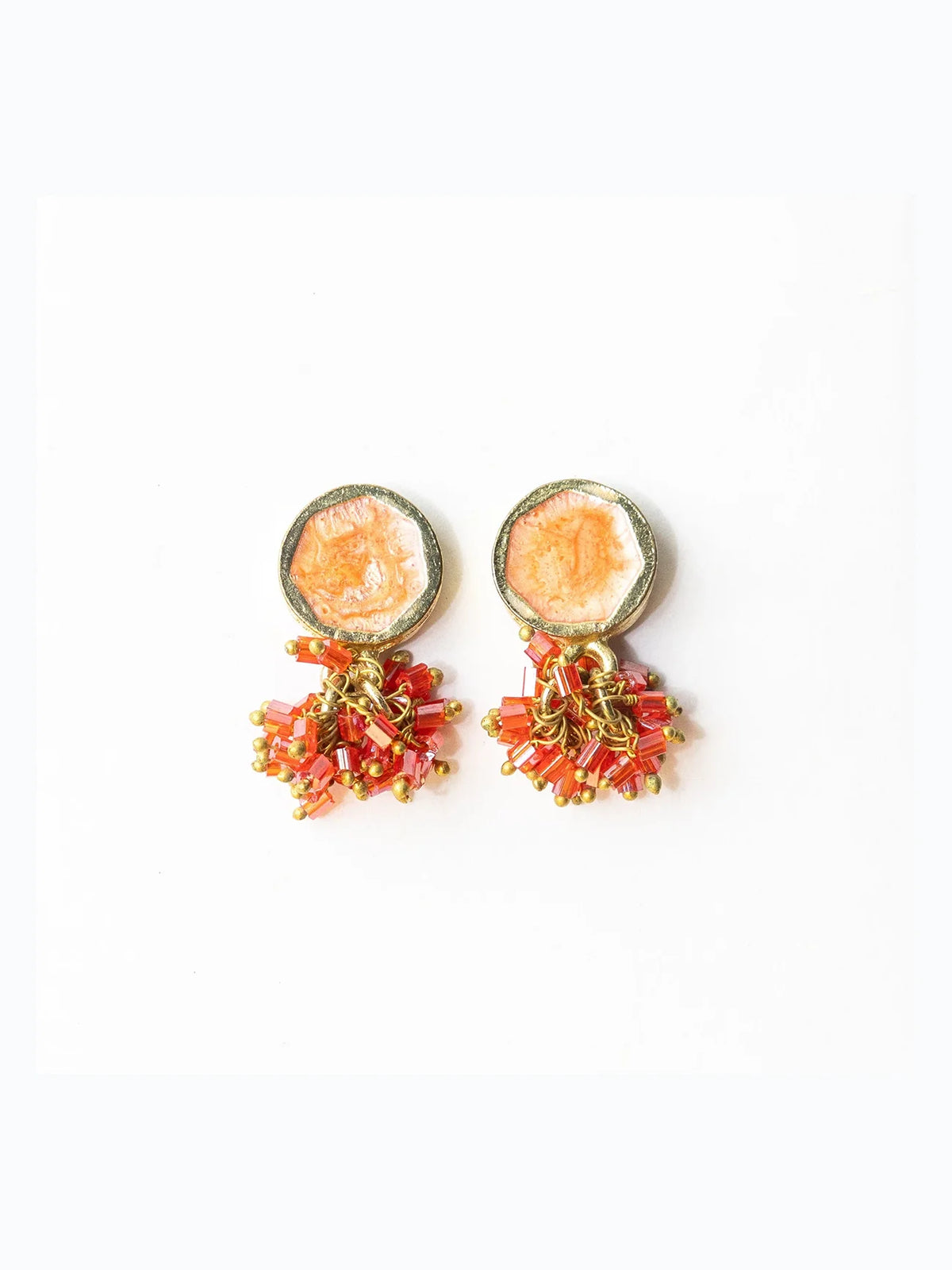 Ink & Alloy Kimberly Enamel Earrings Coral