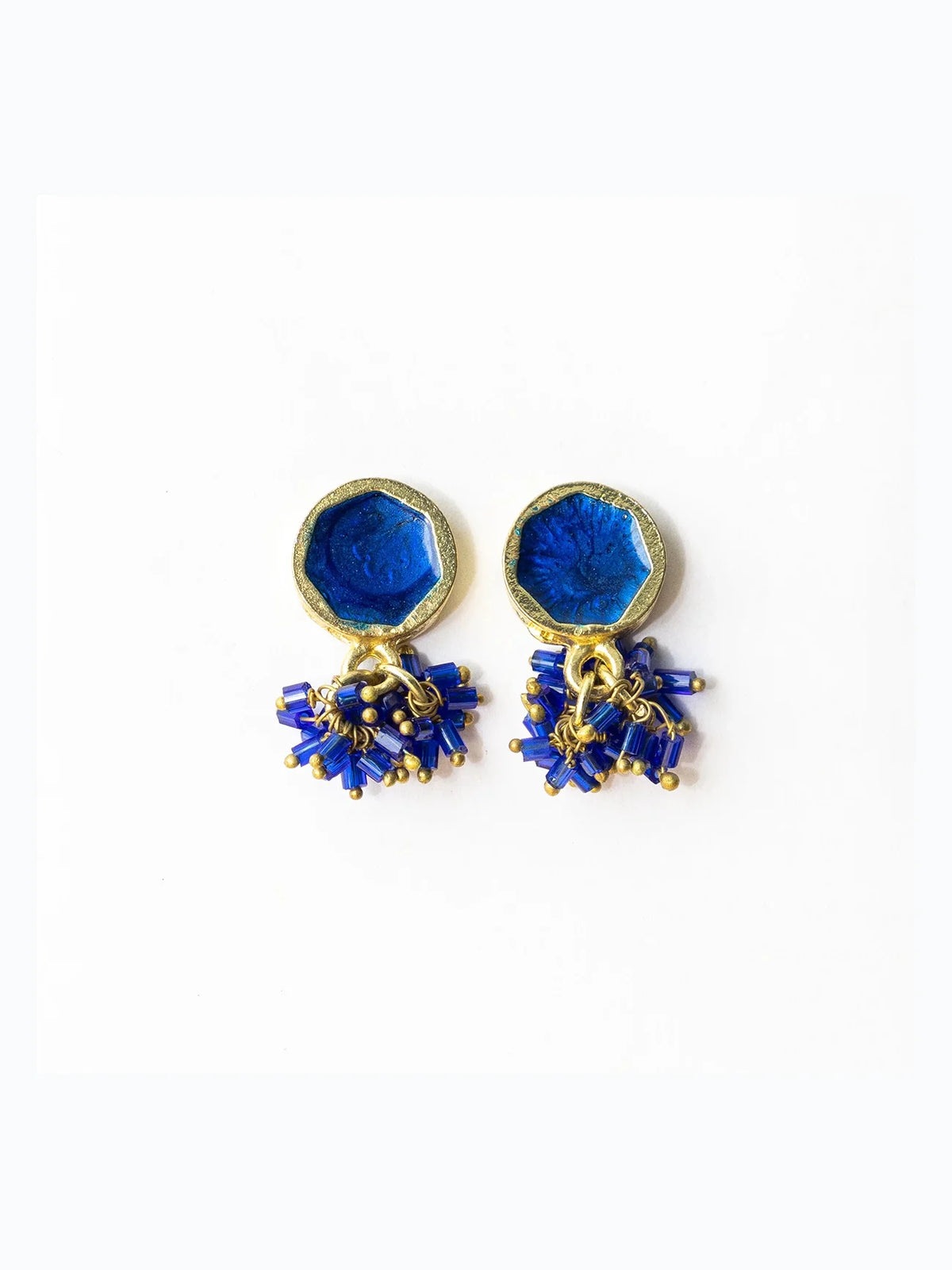 Ink & Alloy Kimberly Enamel Earrings Royal Blue