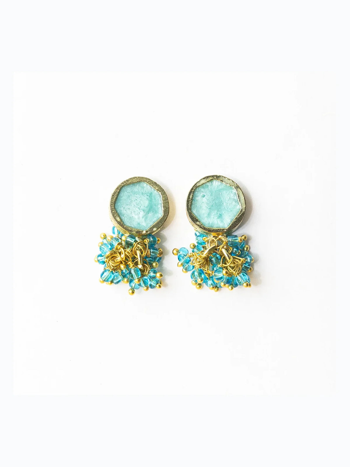 Ink & Alloy Kimberly Enamel Earrings Turquoise