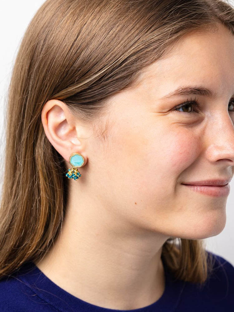 Ink & Alloy Kimberly Enamel Earrings Turquoise