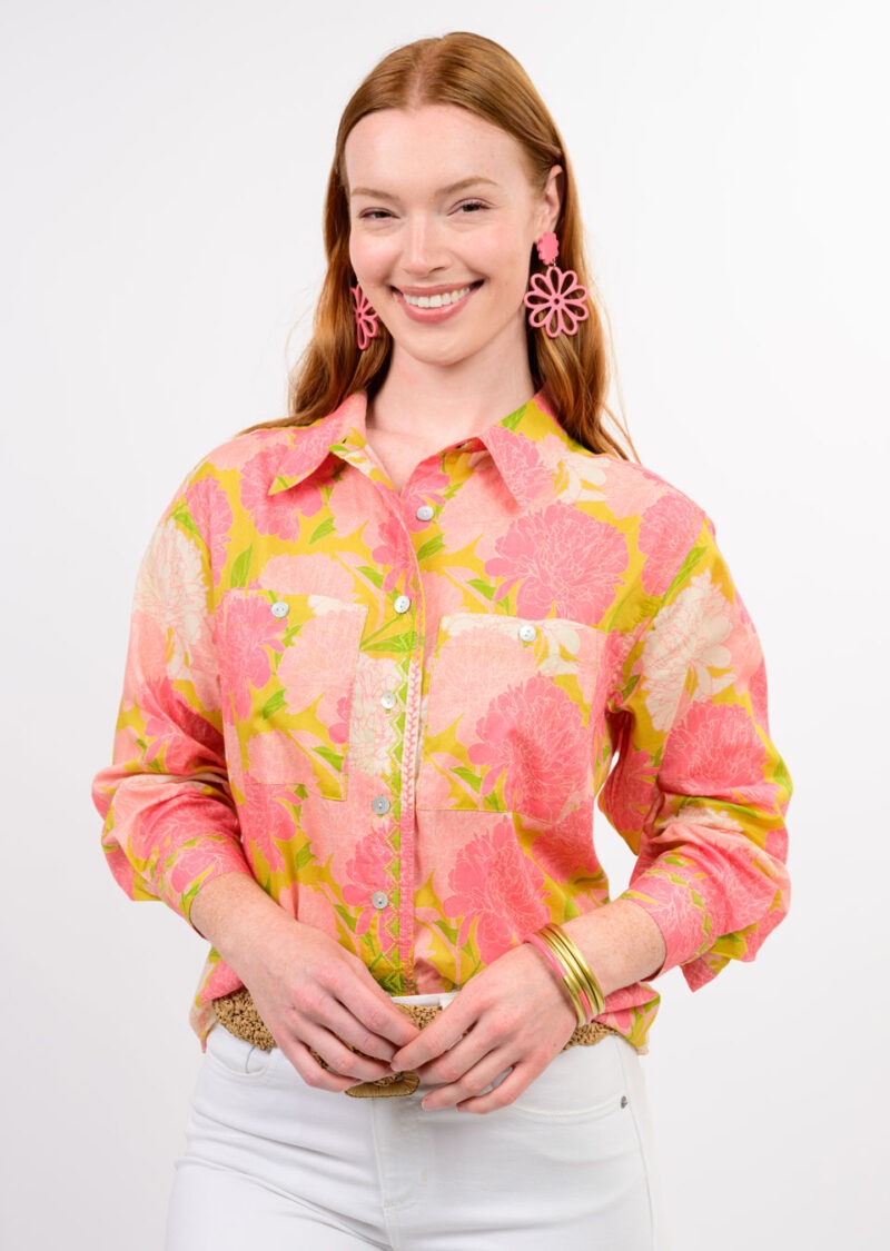 Ivy Jane Blooms A Plenty Shirt coral 