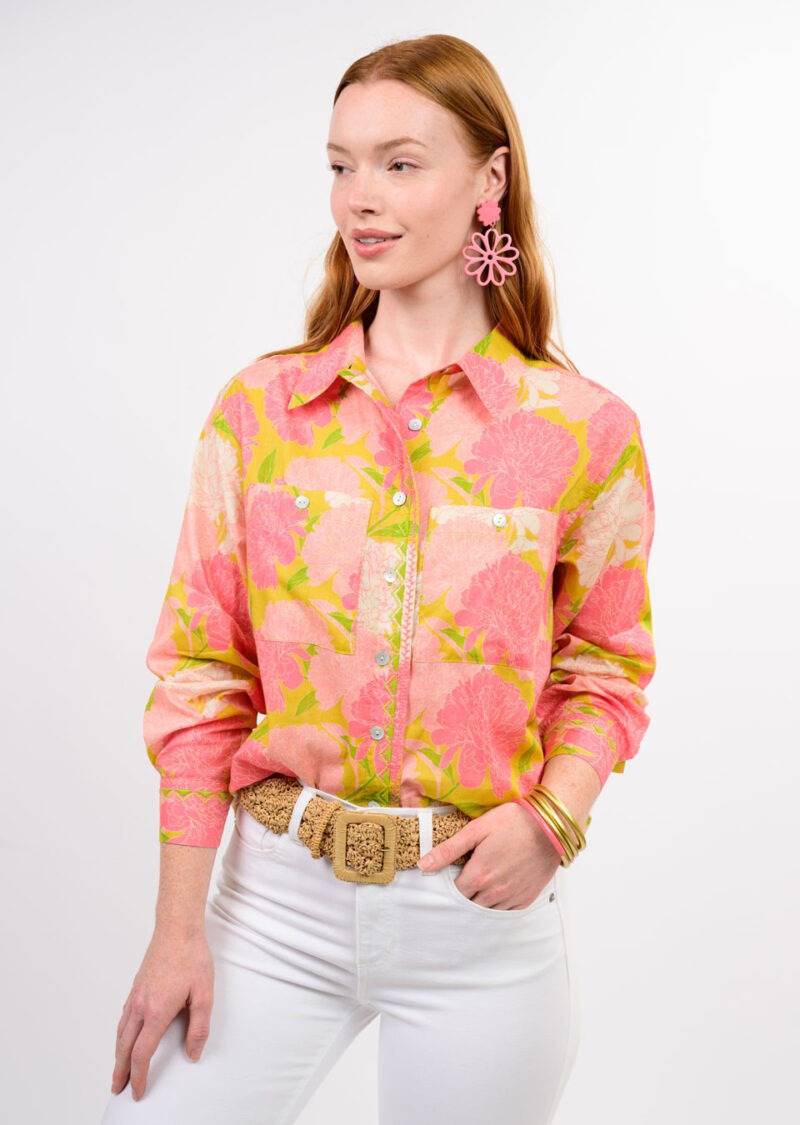 Ivy Jane Blooms A Plenty Shirt coral 