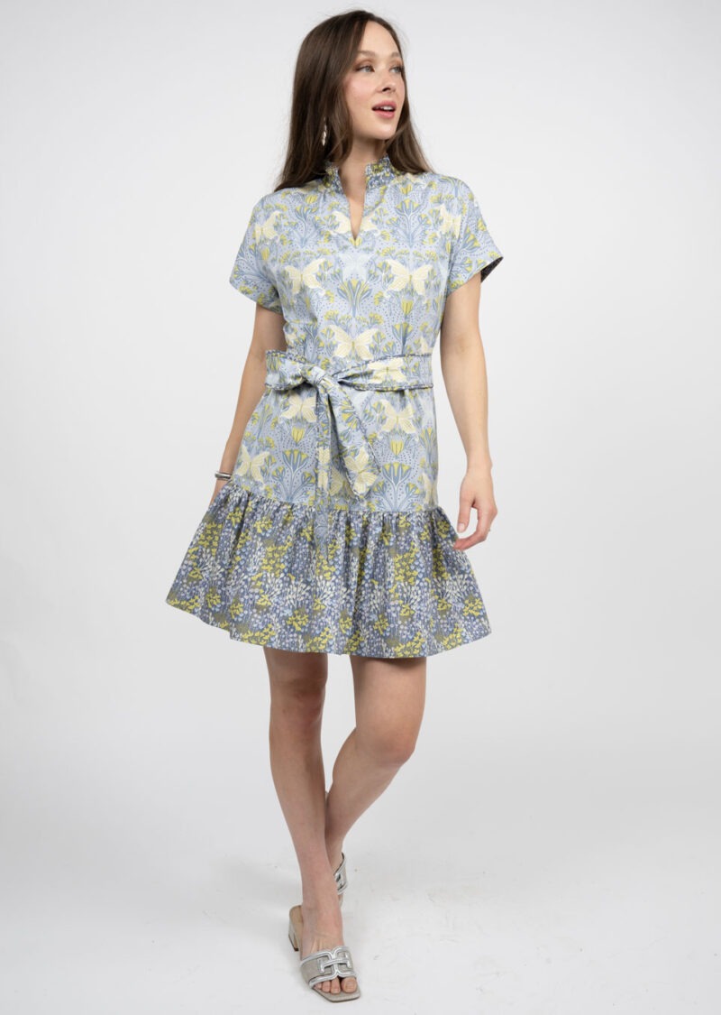 Ivy Jane Butterflies Are Free Belt Dress in periwinkle