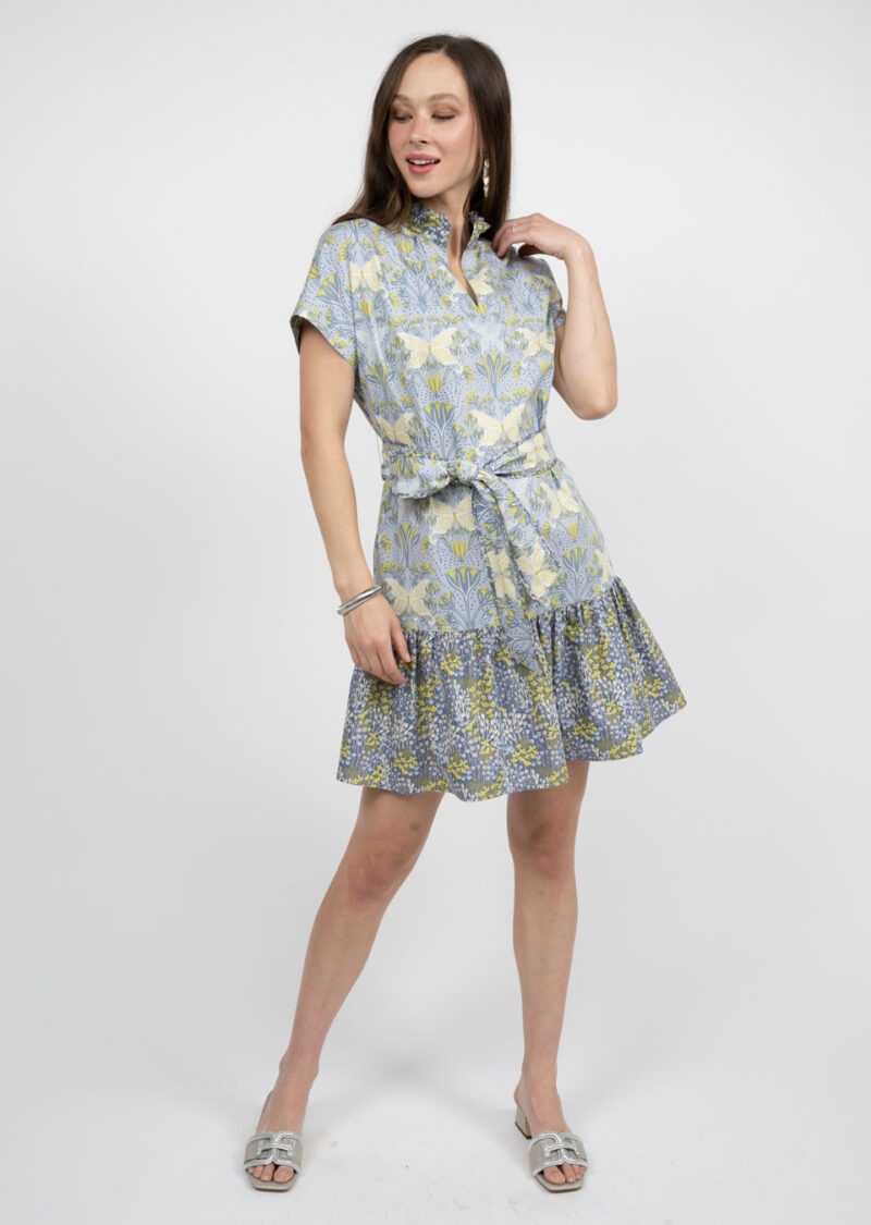 Ivy Jane Butterflies Are Free Belt Dress in periwinkle