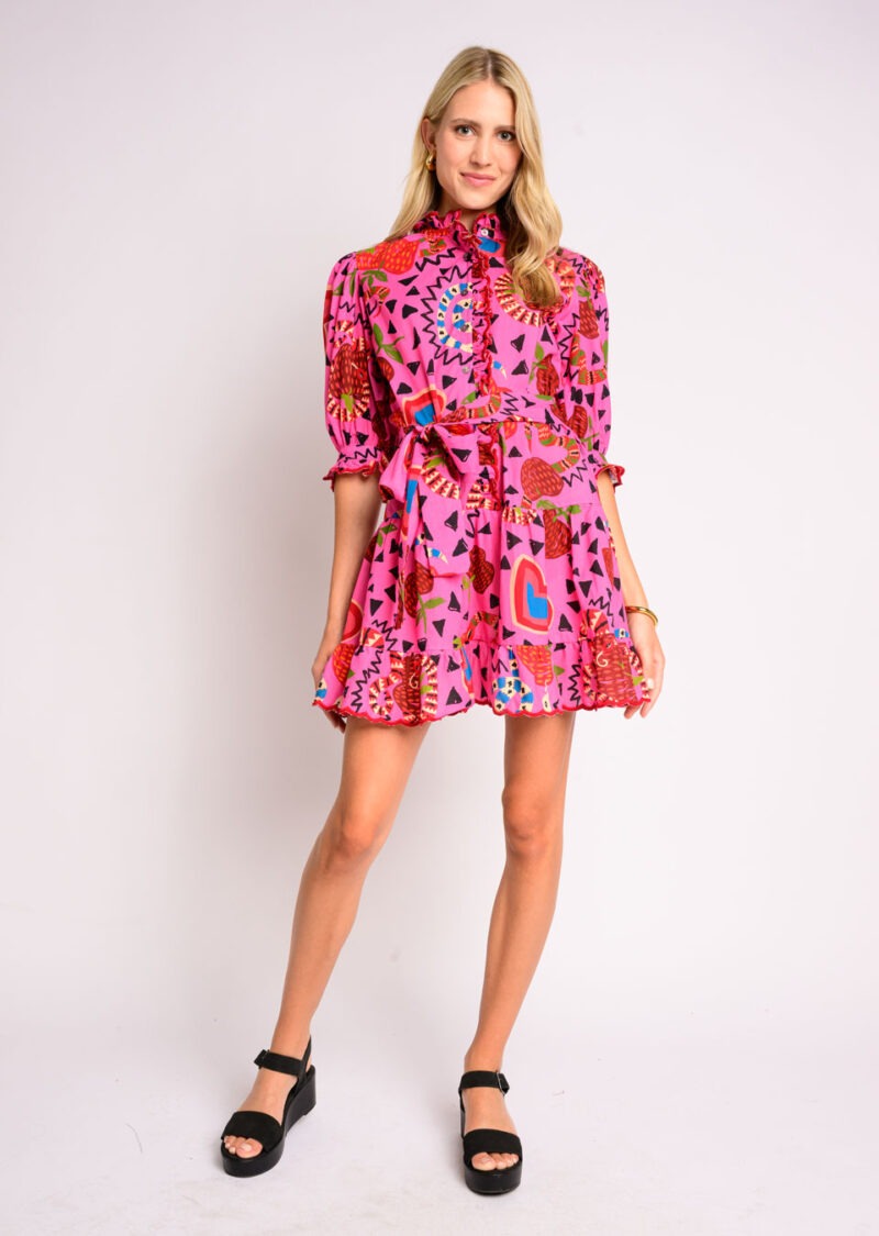 Ivy Jane Charming Snakes Dress Hotpink / S Ivy Jane Charming Snakes Dress Hotpink / S
