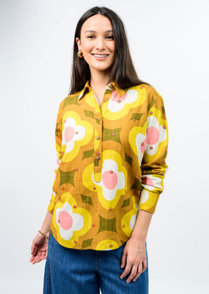 ivy jane daisy embroidered popover shirt