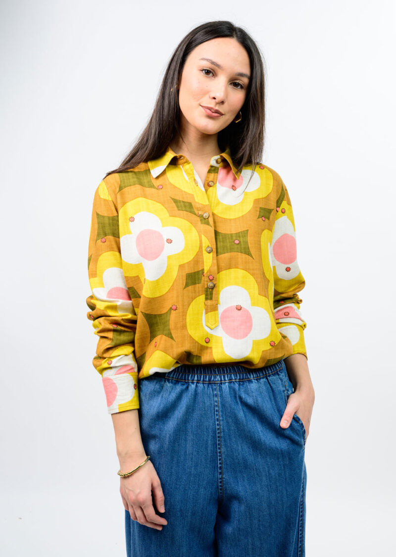 ivy jane daisy embroidered popover shirt