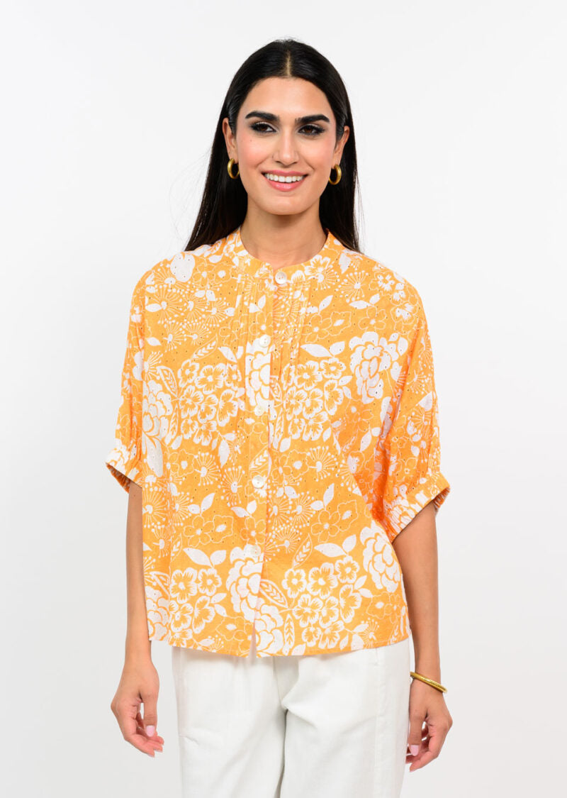 Ivy Jane Eyelet Poncho Top tangerine 