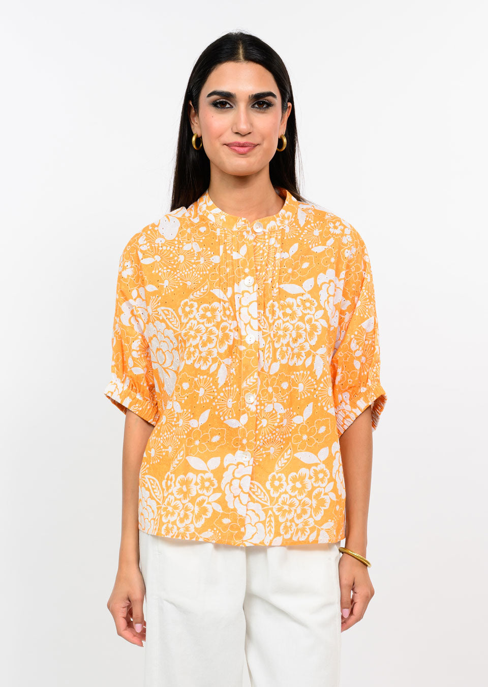 Ivy Jane Eyelet Poncho Top tangerine 