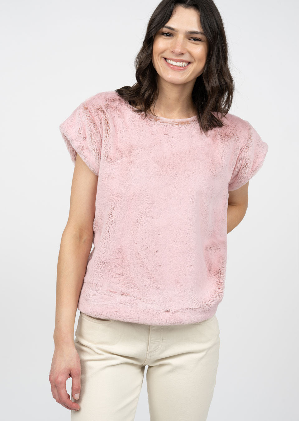 Ivy Jane Fur Tee Popover in cedarwood-front