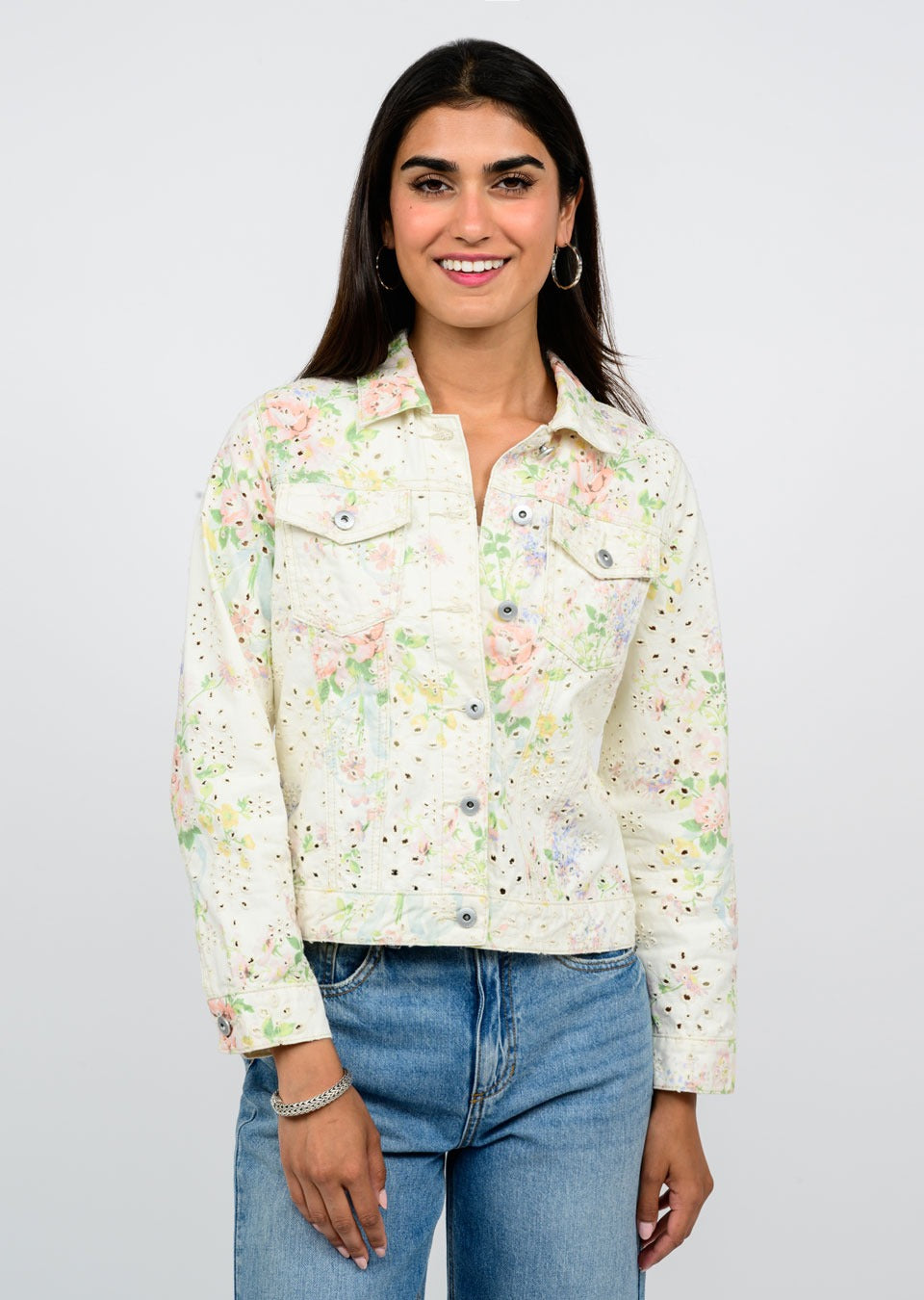 Ivy Jane Garden Eyelet Jacket in ivory