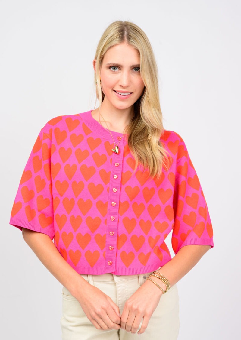 Ivy Jane Heart Felt Sweater hot pink 