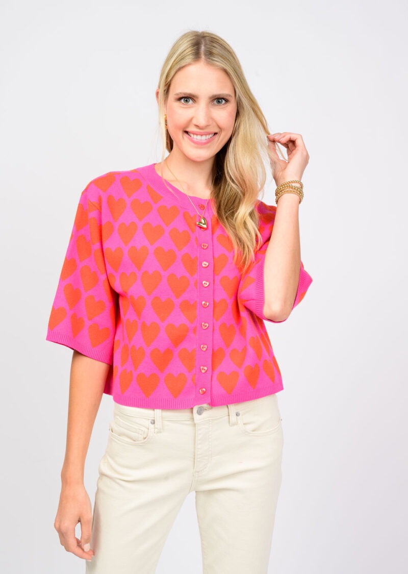 Ivy Jane Heart Felt Sweater hot pink 