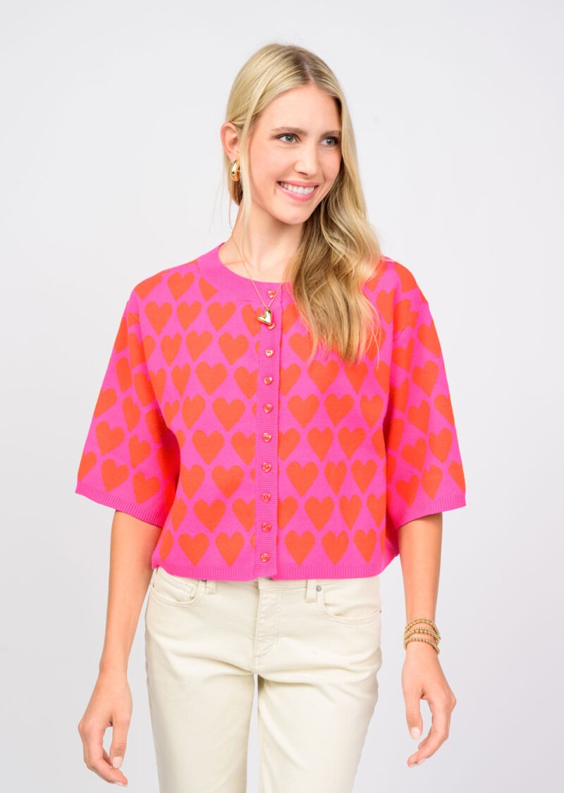 Ivy Jane Heart Felt Sweater hot pink 