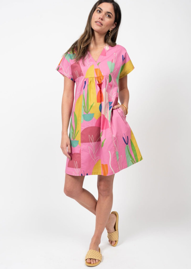 ivy jane modern mexicana dress in pink-front