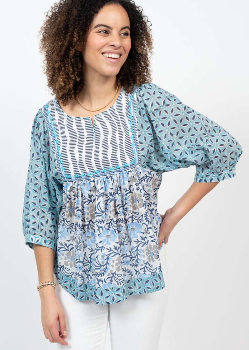 ivy jane multi blues top in blue