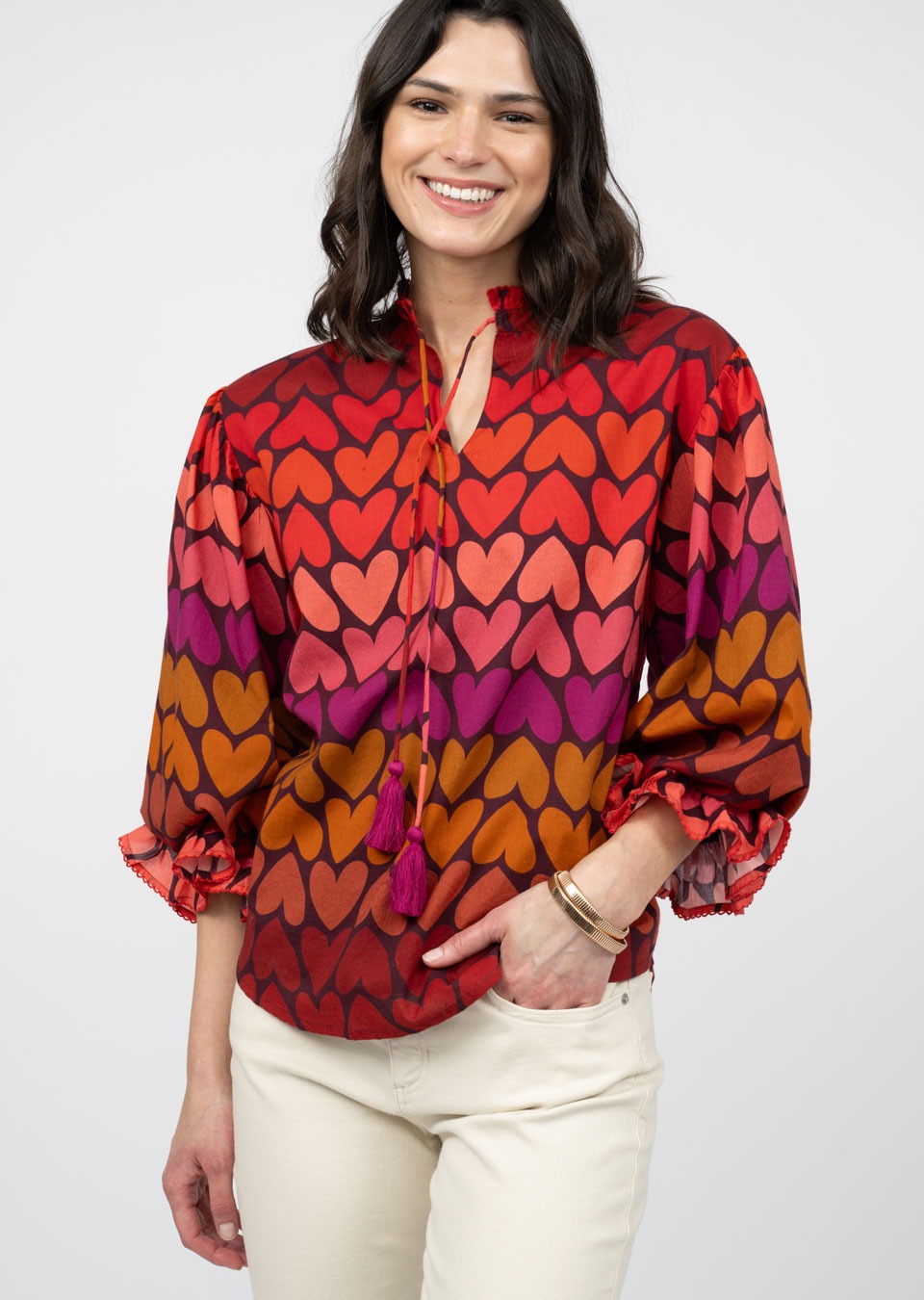 Ivy Jane Ombre Heart Top multi color-front