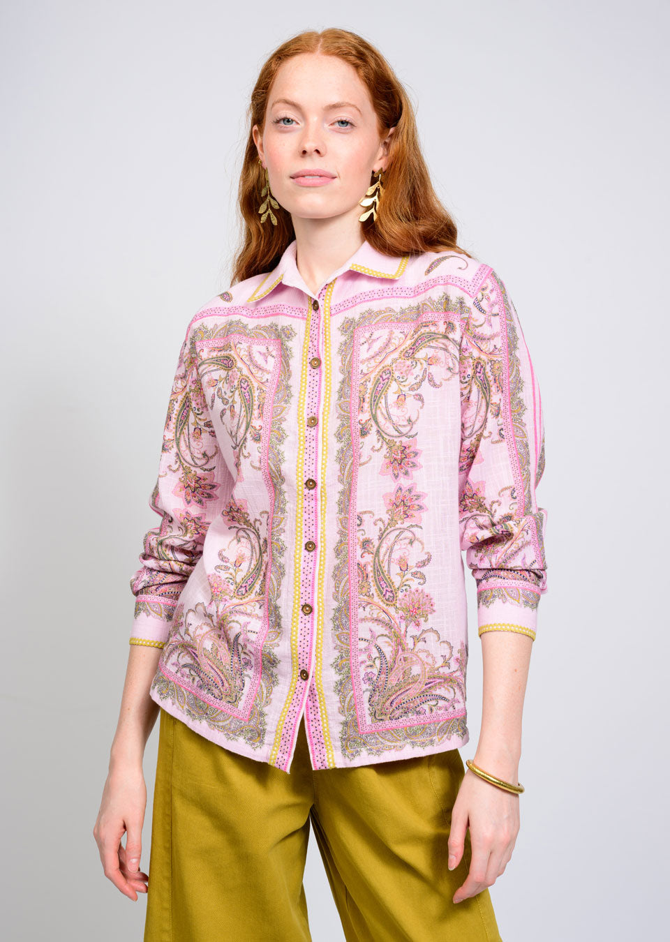 Ivy Jane Paisley Border Shirt pink 