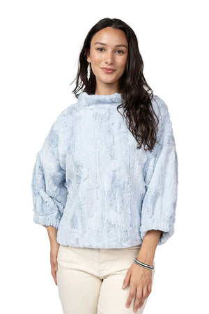 Ivy Jane Poof Sleeve Faux Fur Popover powder