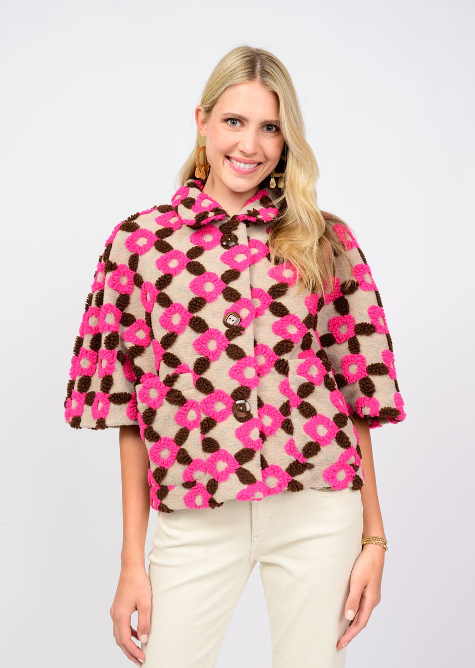 Ivy Jane Pop Flower Capelet pink 