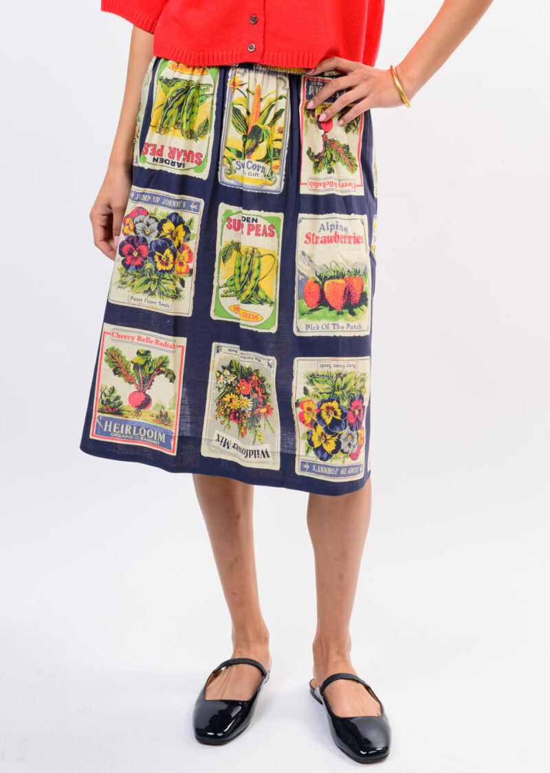Ivy Jane Seed Packet Skirt  navy 
