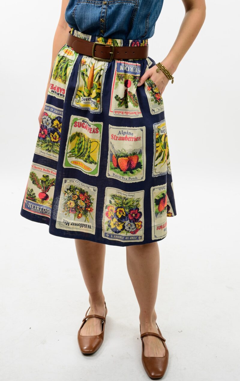 Ivy Jane Seed Packet Skirt  navy 