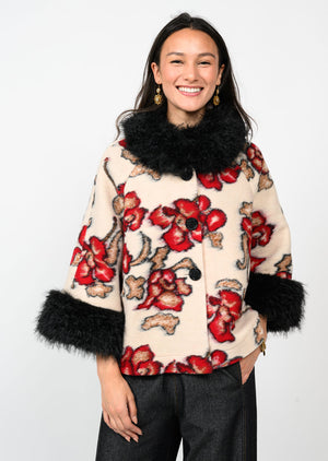 Ivy Jane Shadow Roses Jacket ivory