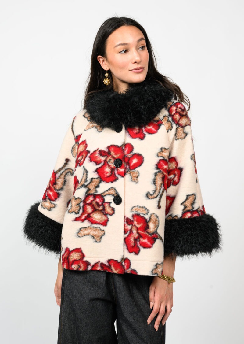 Ivy Jane Shadow Roses Jacket ivory