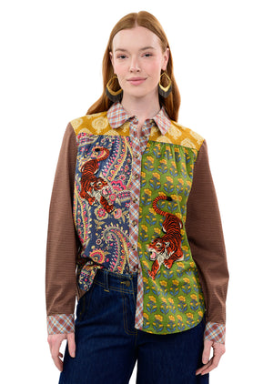 Ivy Jane Tiger Embroidered Patch Shirt
