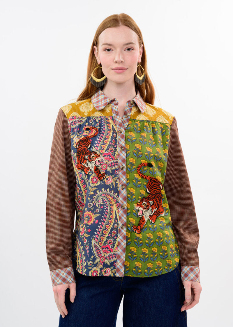 Ivy Jane Tiger Embroidered Patch Shirt