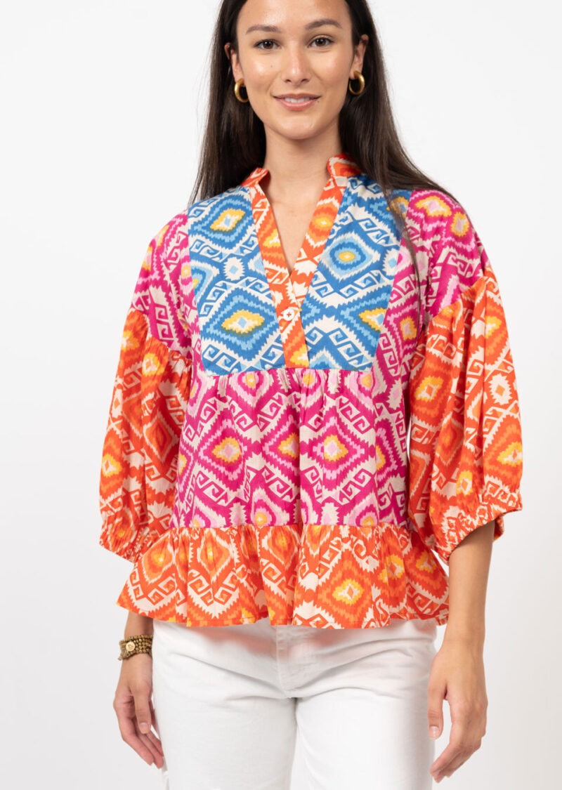 ivy jane tribal tiered top in multi