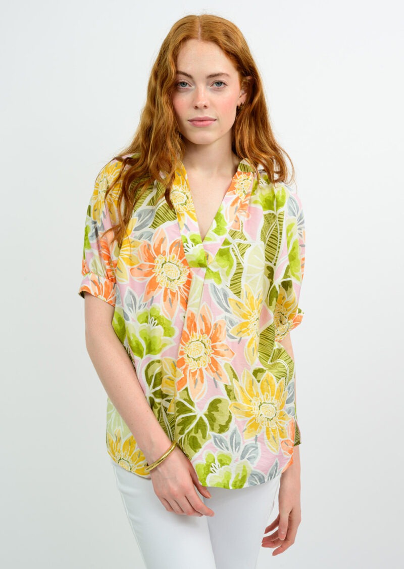 Ivy Jane Tropical Floral Top in multi color