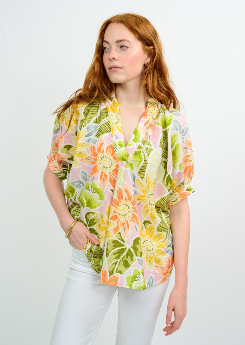 Ivy Jane Tropical Floral Top in multi color