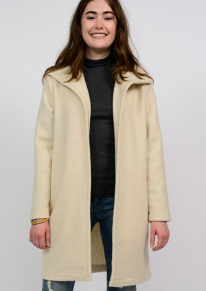 Ivy Jane Wooly "Like" Coat in cream-front