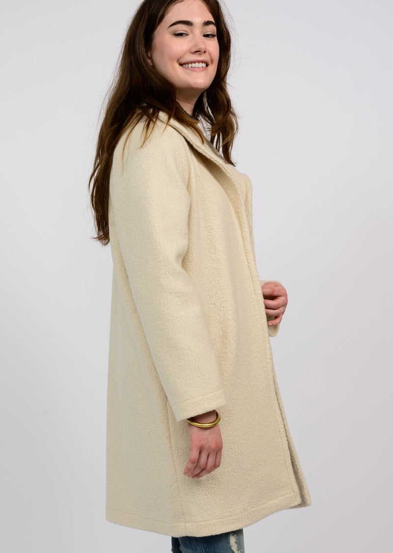 Ivy Jane Wooly "Like" Coat in cream-side