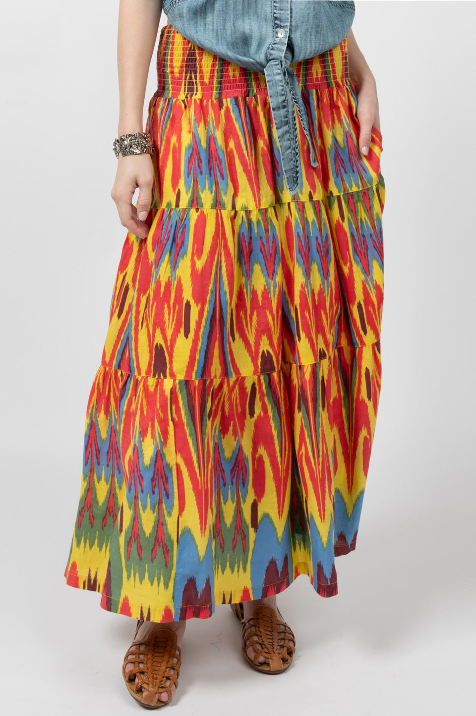 Multi-Colored Ikat Printed Dress Design by Saaksha & Kinni at Pernia's Pop  Up Shop 2024