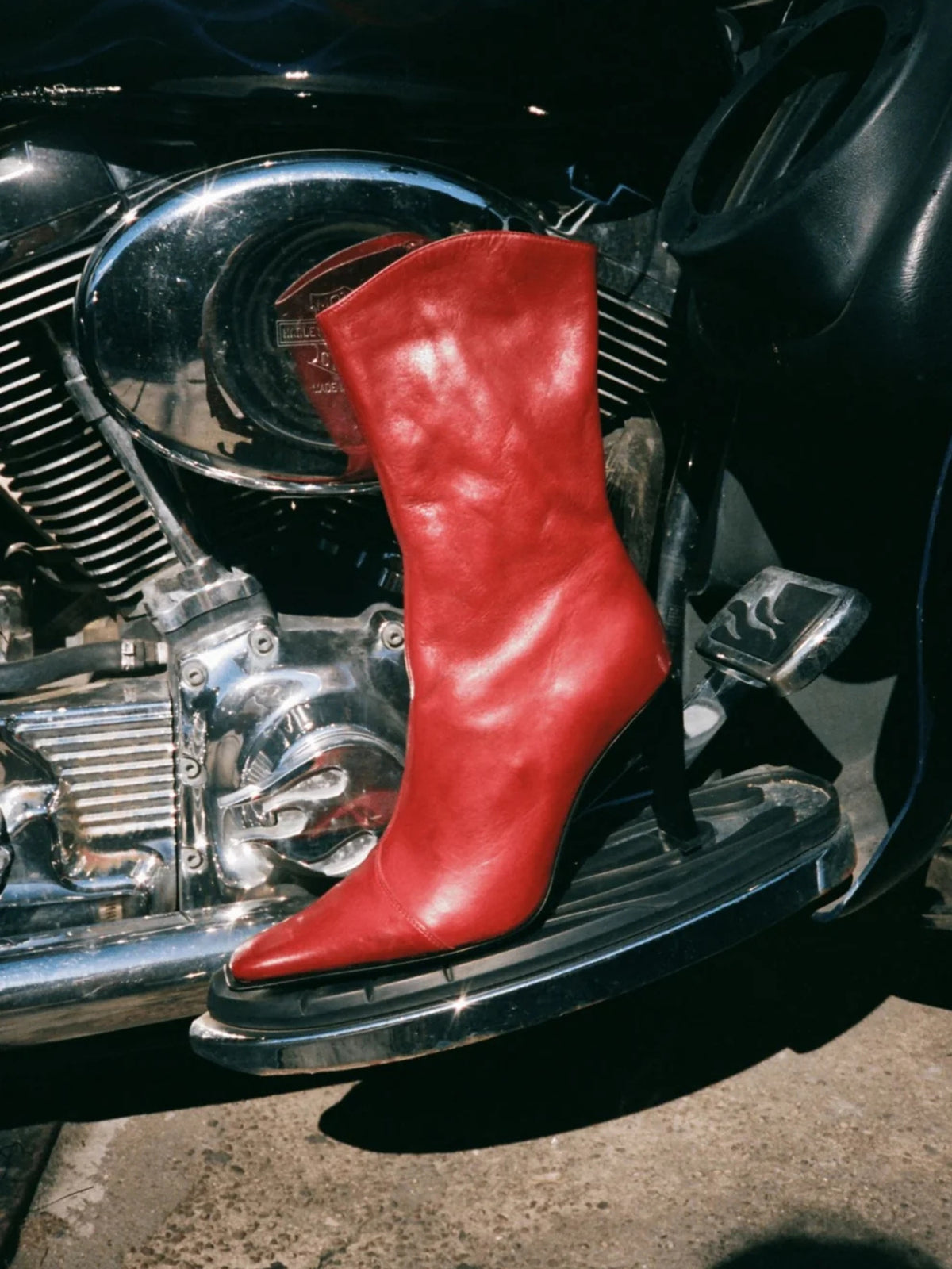 Jeffrey Campbell Be-Bold Leather Boot  red
