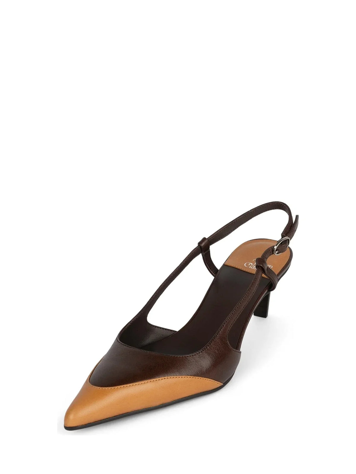 Jeffrey Campbell Booshky Slingback Kitten Heel Brown Tan Leather