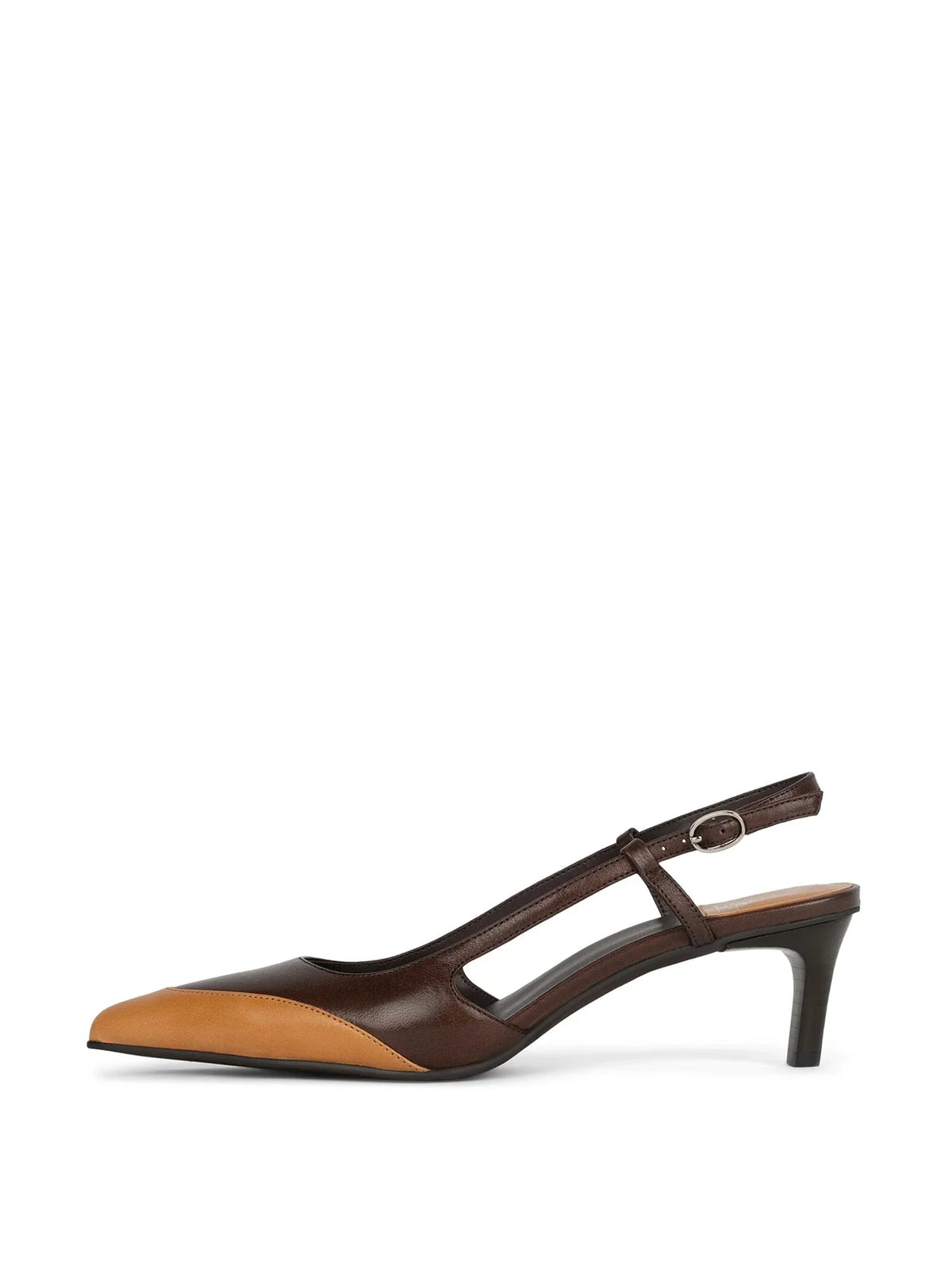 Jeffrey Campbell Booshky Slingback Kitten Heel Brown Tan Leather