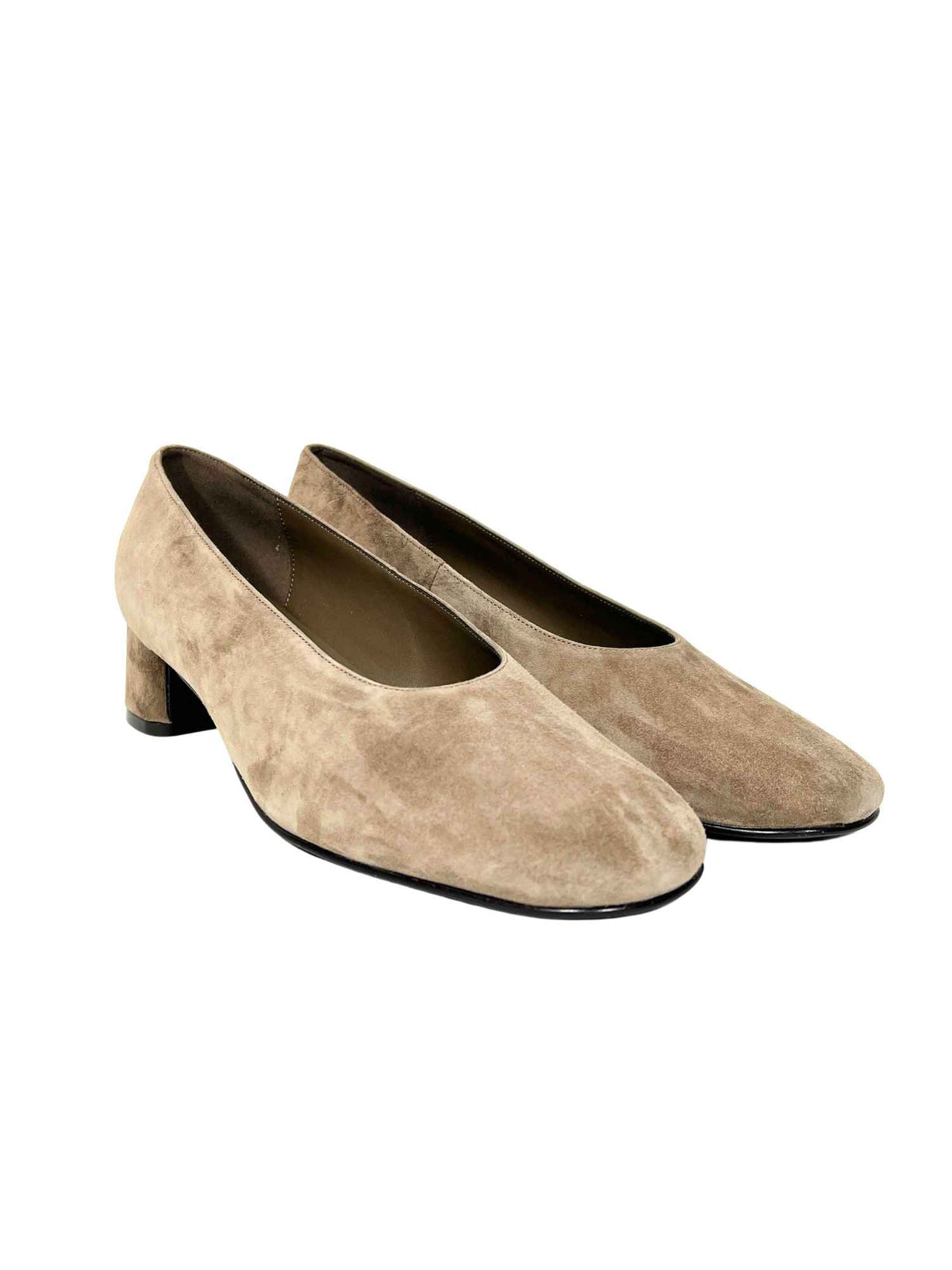 Jeffrey Campbell Trustee Block Heel Pump Taupe Suede