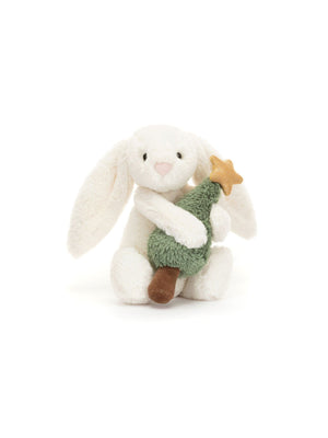 Jellycat Bashful Bunny with Christmas Tree