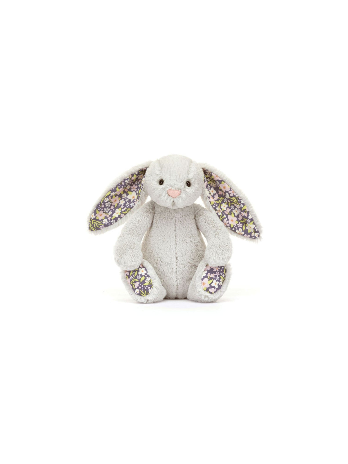 jellycat little blossom bunny in silver grey